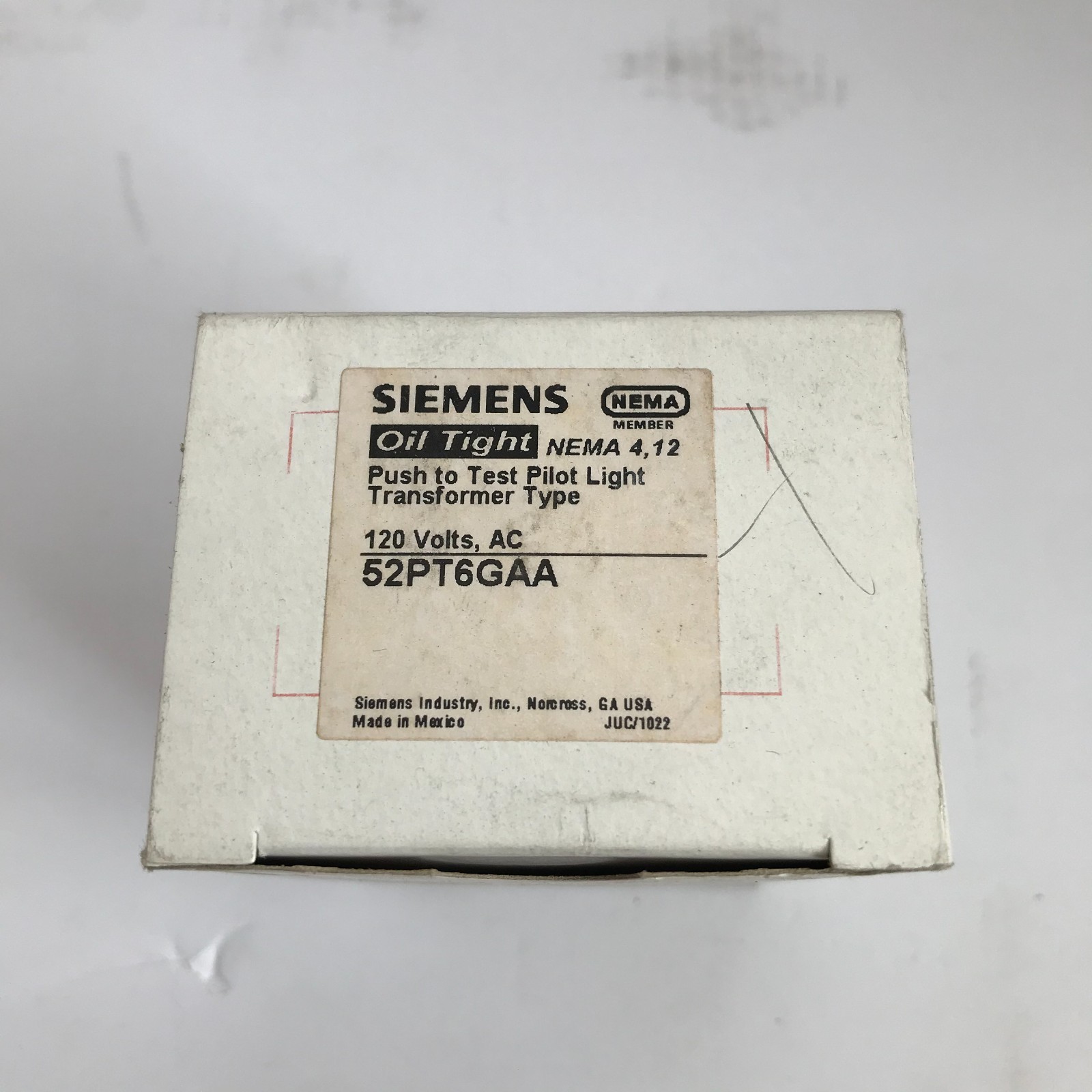 Siemens Push to Test Pilot Light Transformer Type, 120 Volts AC 52PT6GAA