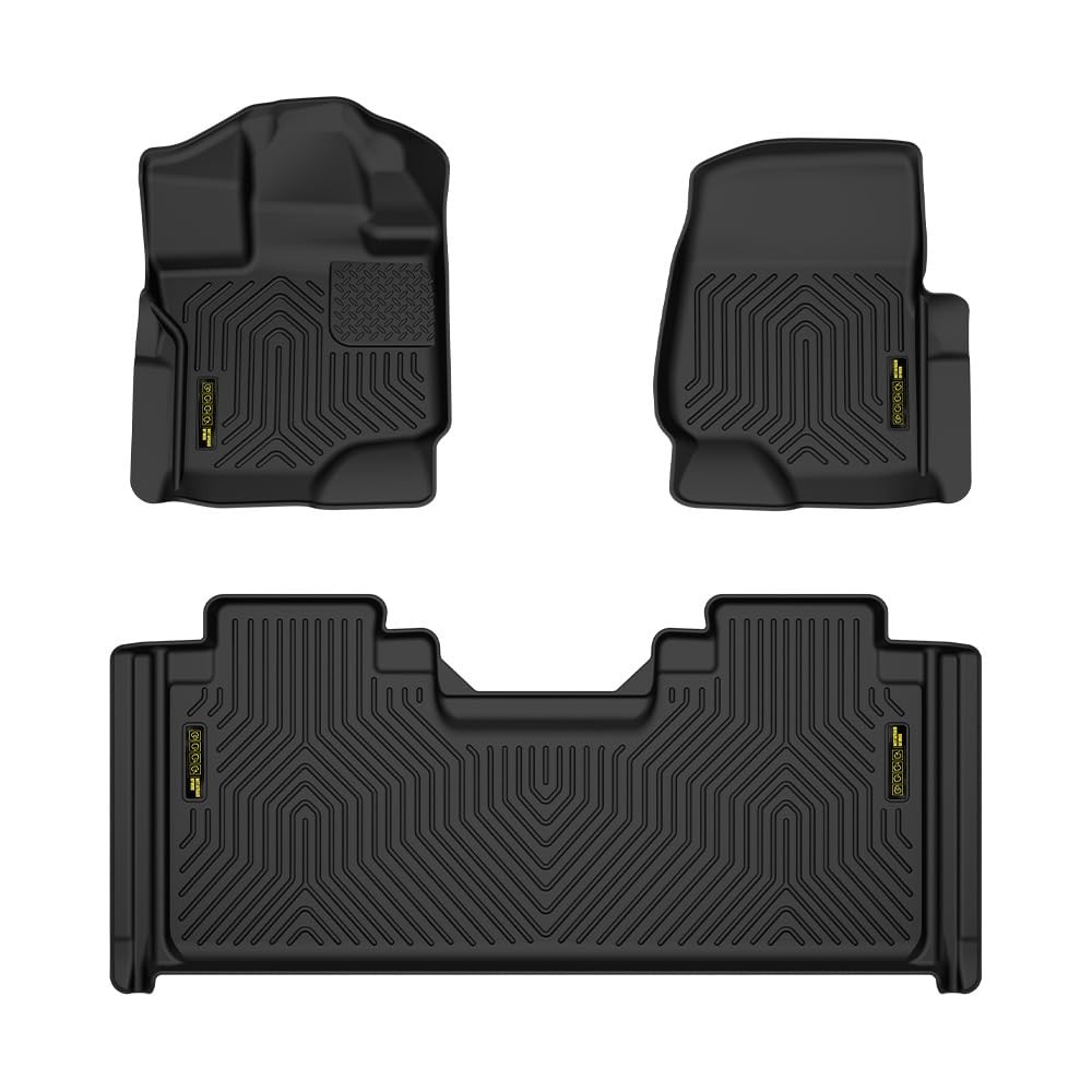 TPE Floor Mats for F150 Supercab 2015-2025 No Factory Carpet All Weather 3Pcs