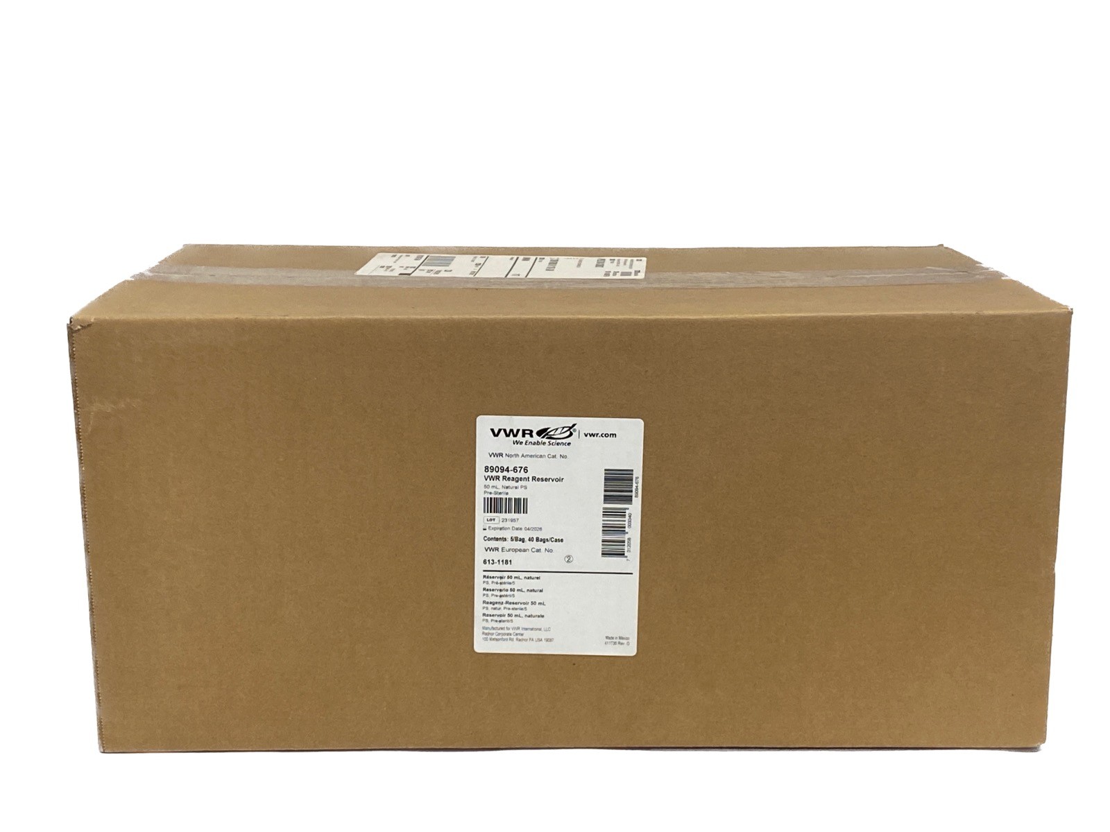 (200/Cs) VWR 50mL Clear PS Single Basin Reagent Reservoirs Sterile 89094-676