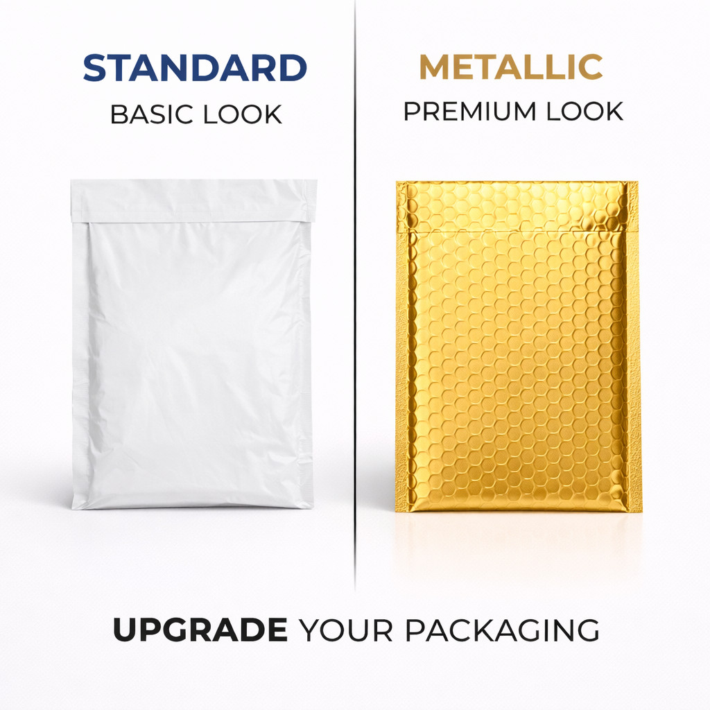 Metallic Poly Bubble Mailers Any Size Shipping Padded Envelopes Self Seal Bags