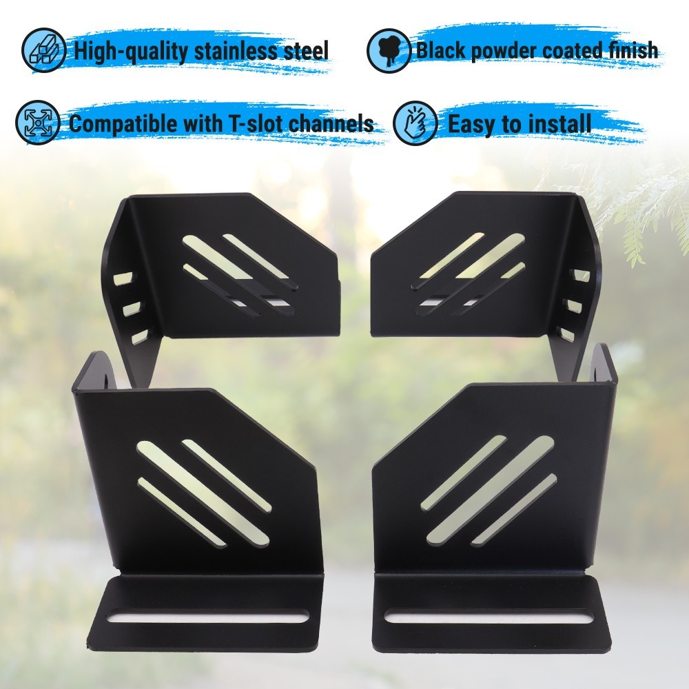 Powder Coated Stainless Steel Corner Bracket With T-Slot Channel Universal Fit