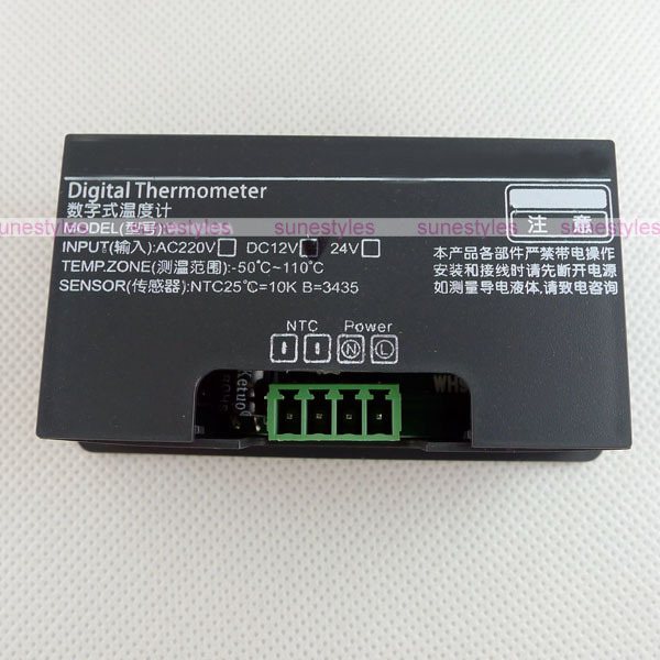 Large LCD Digital Thermometer Temperature Auto Car Meter Gauge Probe DC 12V F