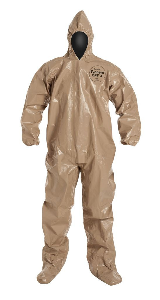 DUPONT C3122TTN3X000600 Tychem CPF3 Chemical / NBC Chem Suit w/Hood & Boots NEW