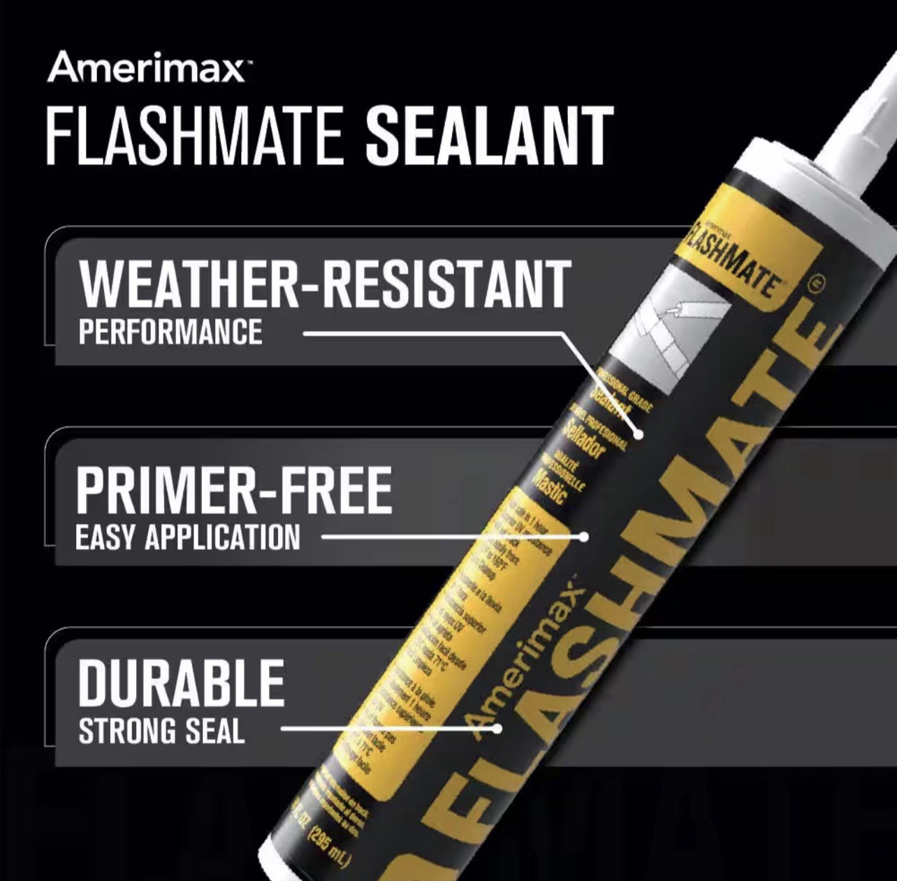 Amerimax Home Products FlashMate 10 oz. Clear Flashing Sealant (4 Pack) UZ