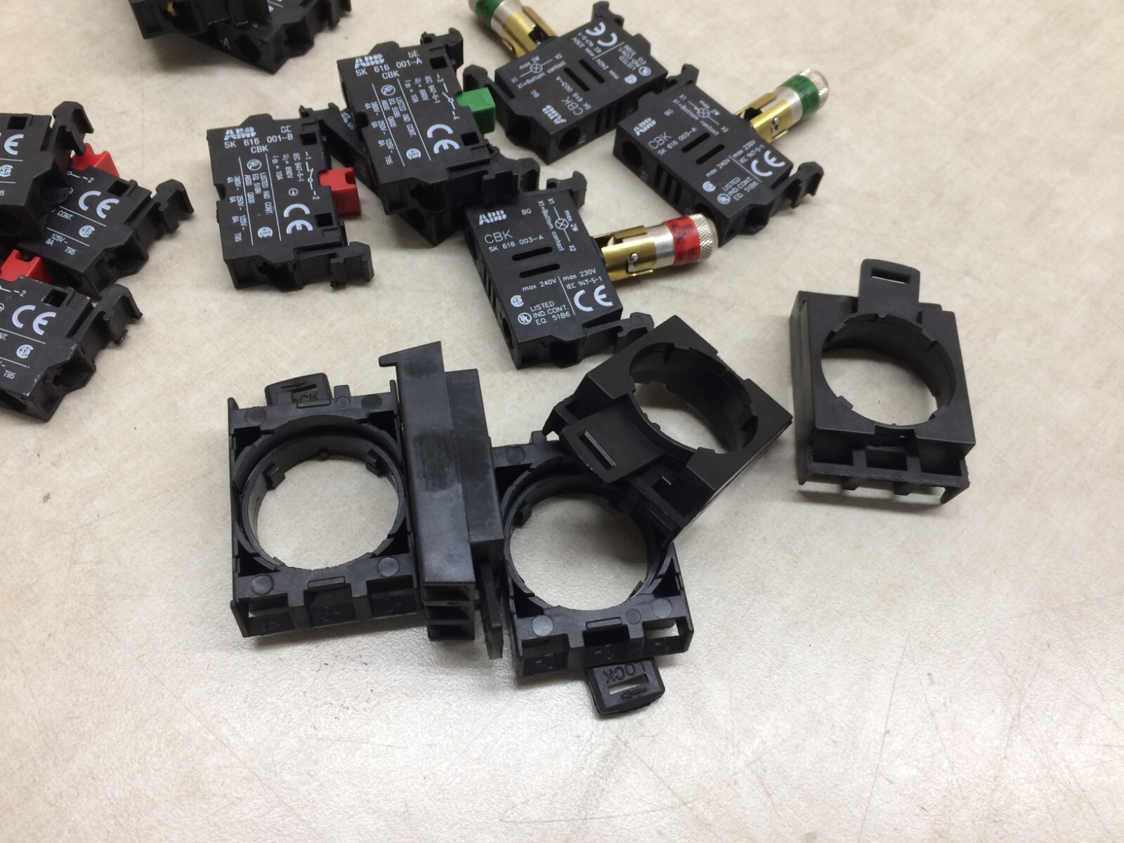 Lot of 11 ABB Contact Blocks 616 001-B 616 001-A 003-A
