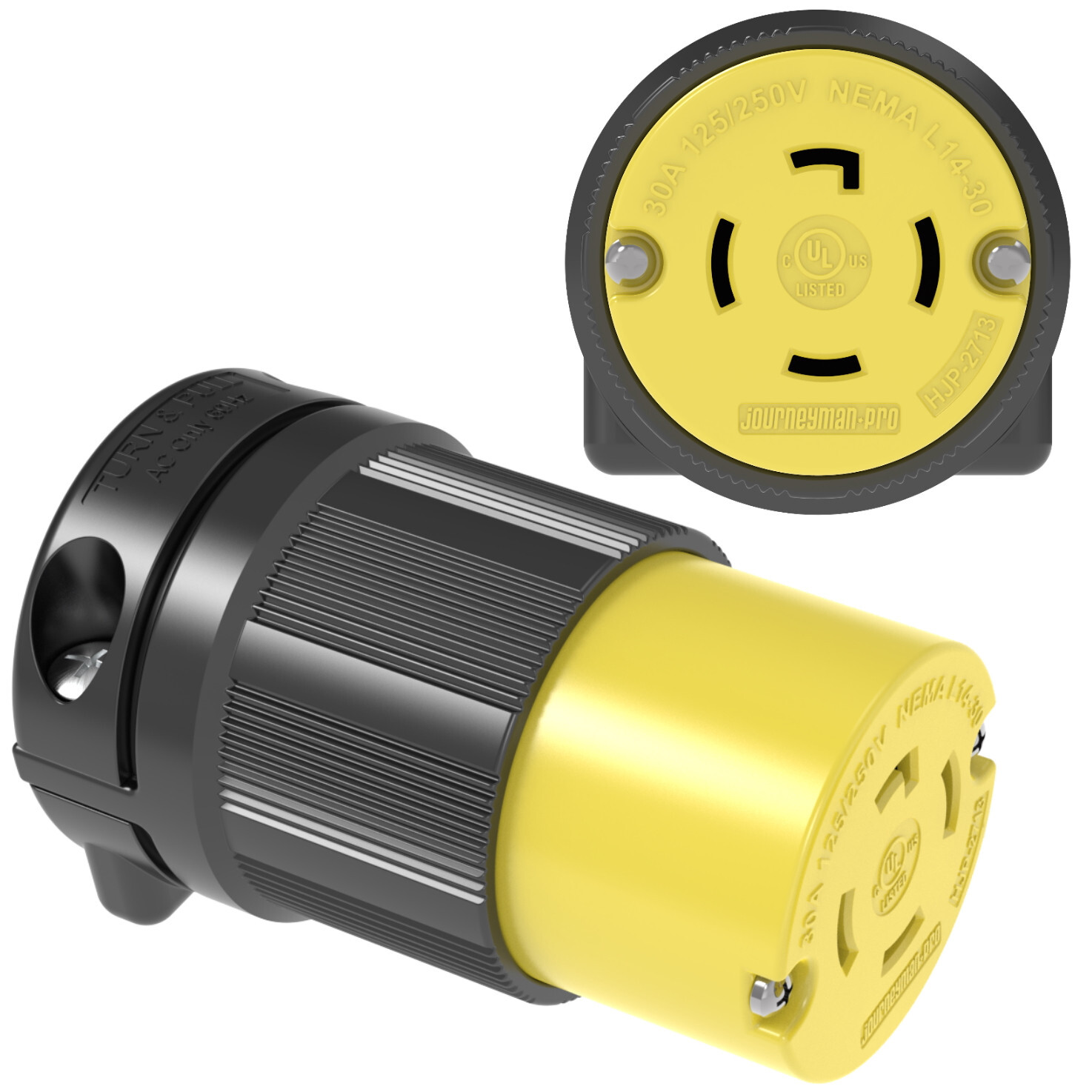 HJP-2713 L1430R 30A 125/250V Twist Lock Female Connector Plug 4 Prong L14-30C