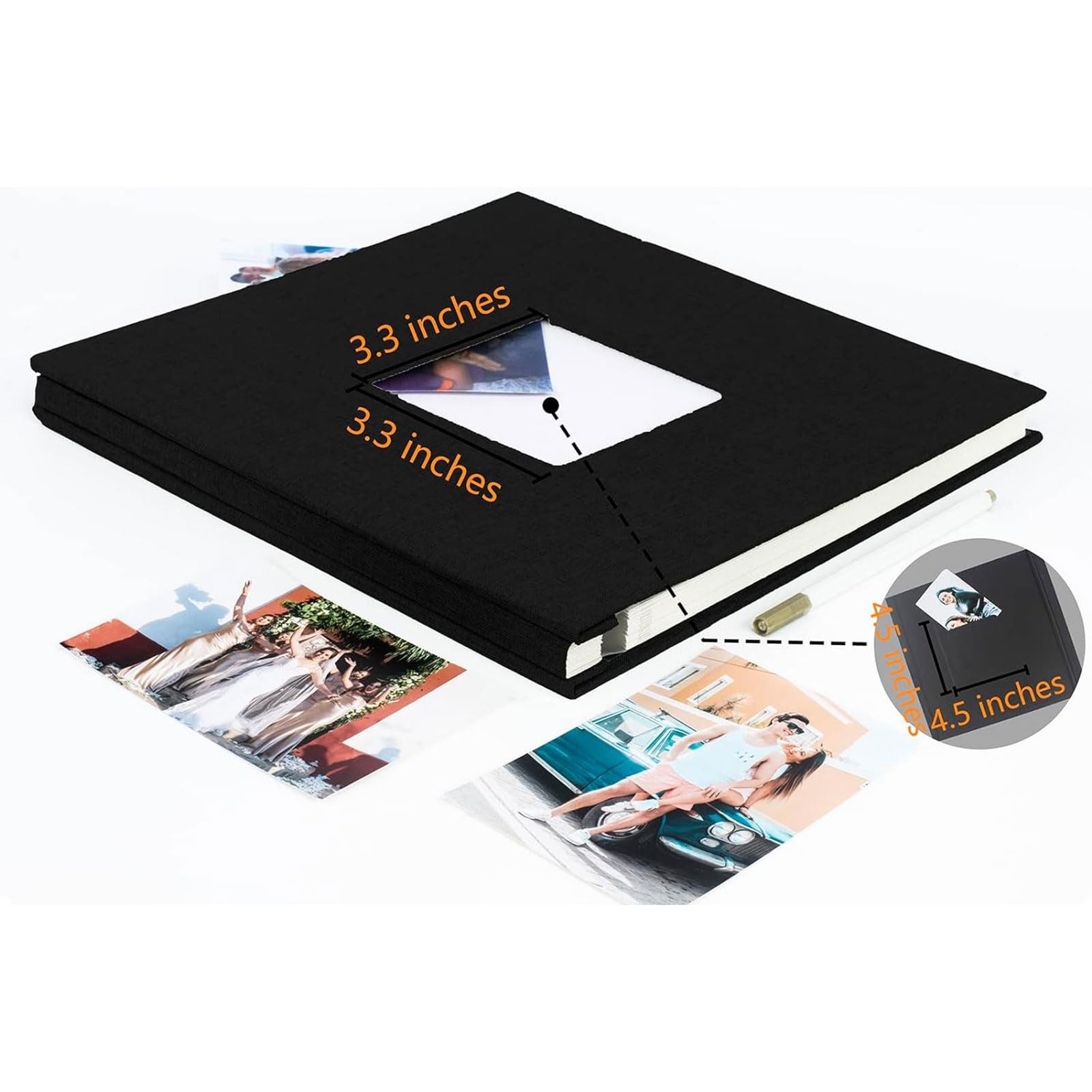 Photo Album Self Adhesive Pages for 4×6 5×7 8×10 11″x10.6″ 40Pages, Black
