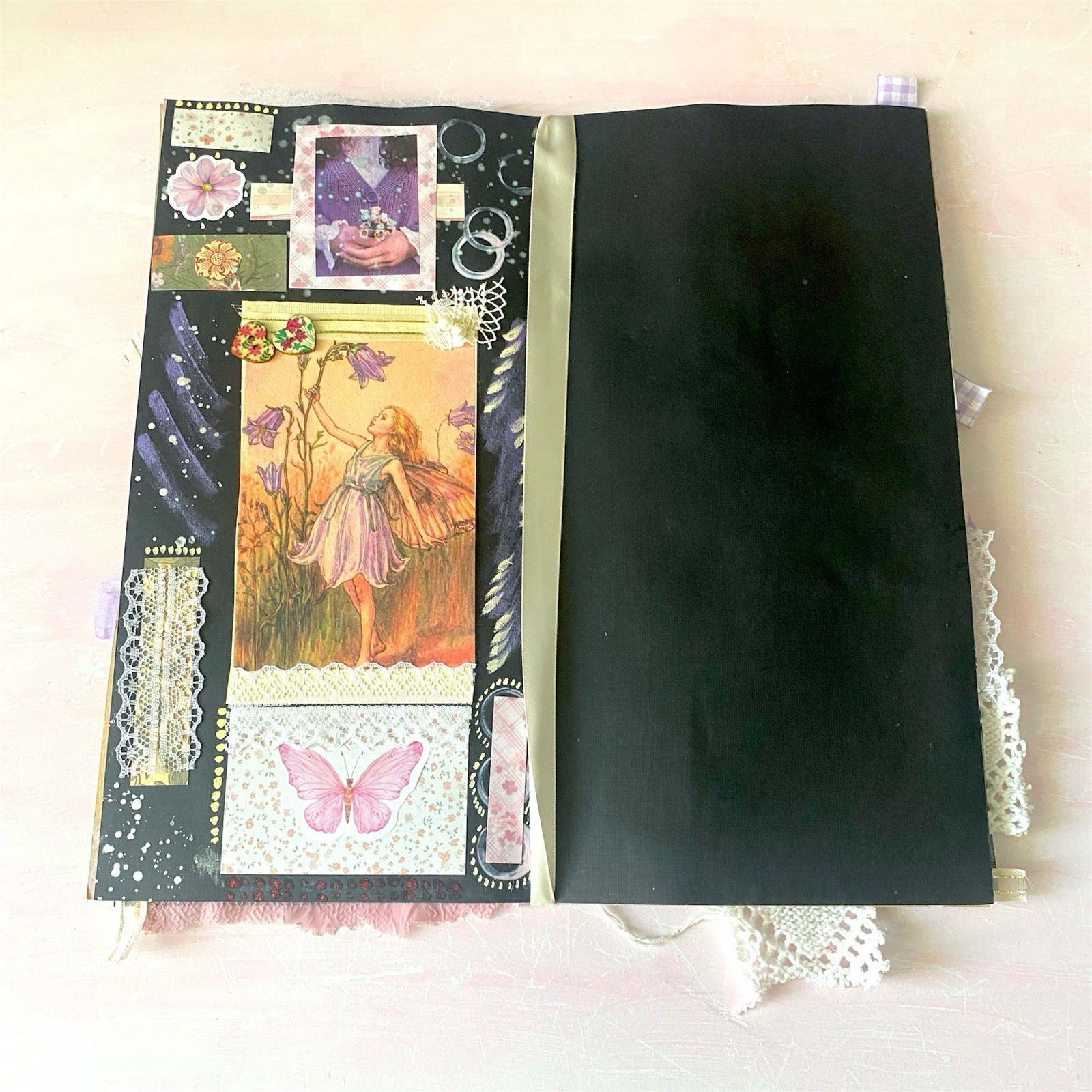 Handmade Art Junk Journal Mixed Media Collage Book Abstract Cardstock 12×6”