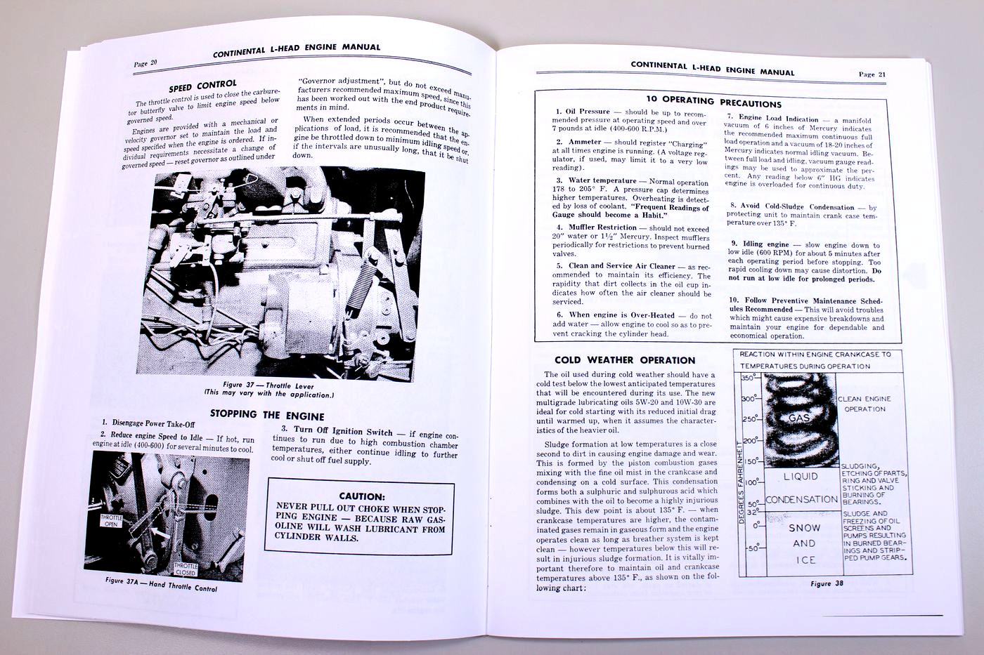 Continental L-Head F162 F163 Engine Motor Service Repair Owners Operators Manual