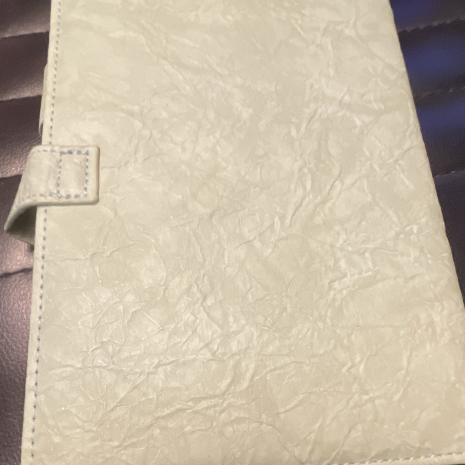 Light Green Faux Leather Blank Journal with Strap Clasp Textured Cover