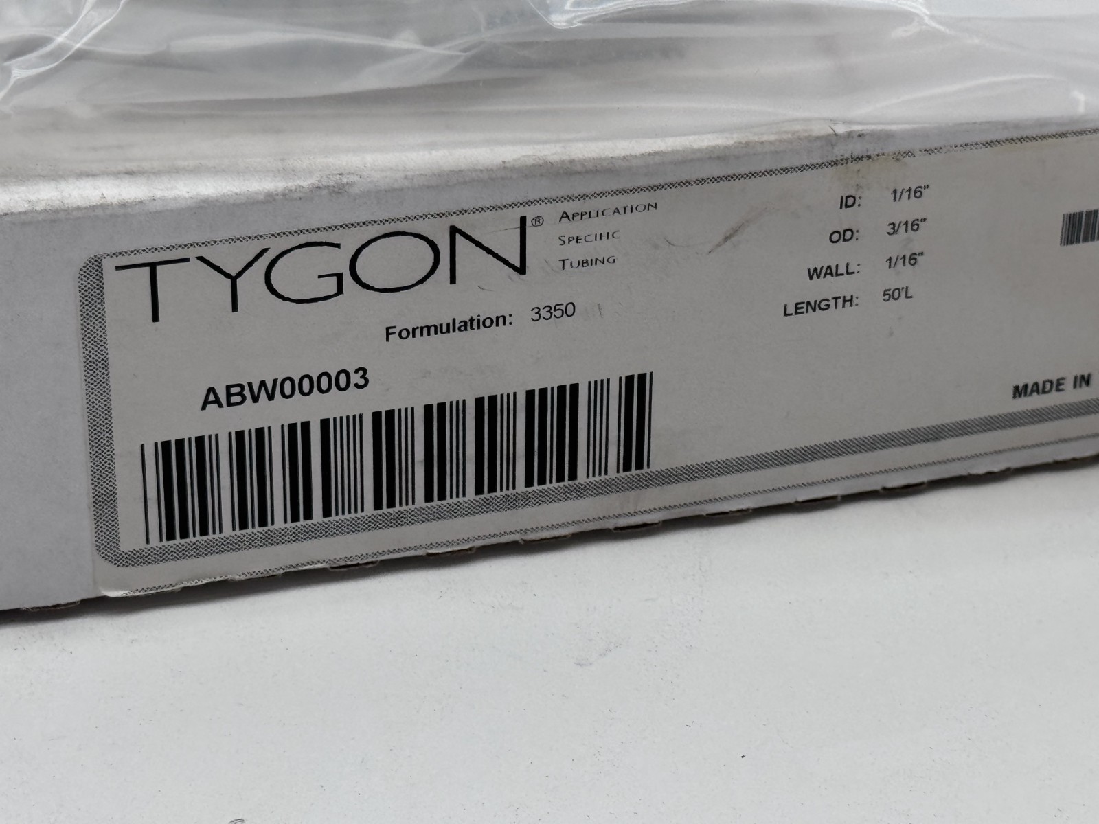 (50ft) Tygon ABW00003 Saint-Gobain 3350 Silicone Tube Tubing 1/16″ ID, 3/16″ OD