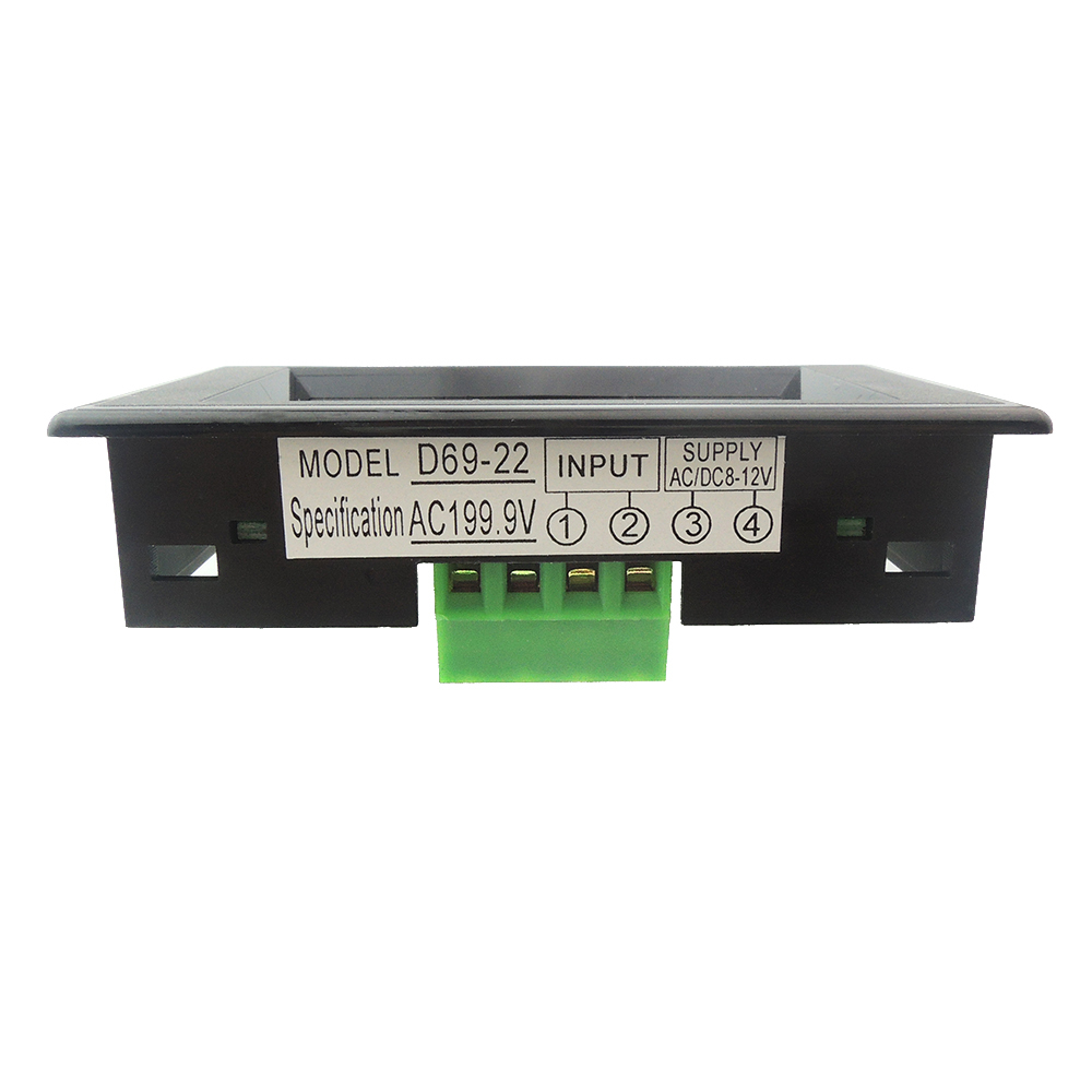 AC 0-600V 0-199V LCD Digital Voltage Panel Meter Voltmeter Volt Display 2 Wires