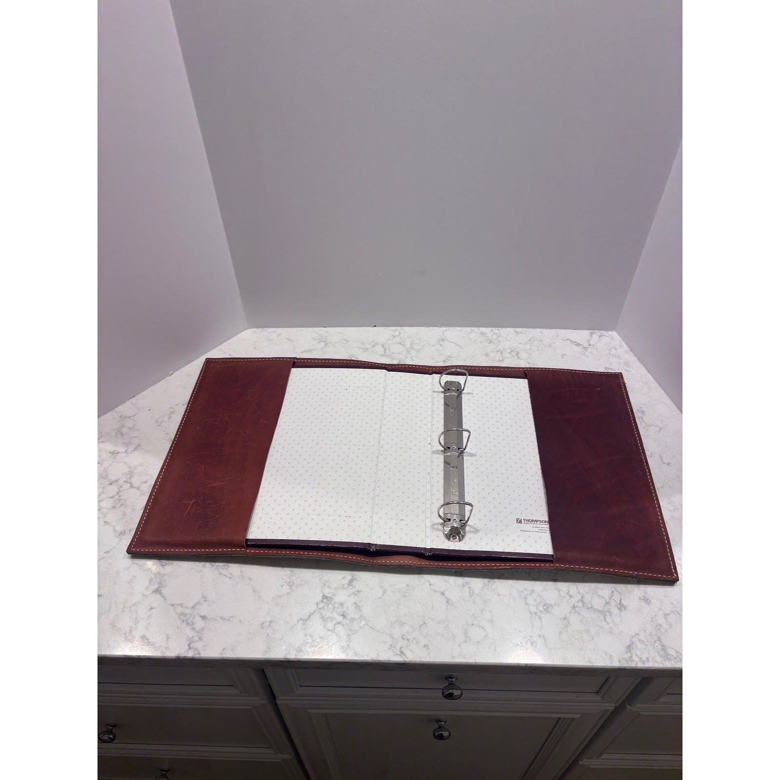 Genuine Cowhide Leather 3 Ring Binder Cover Tan Western Handmade Photo Album