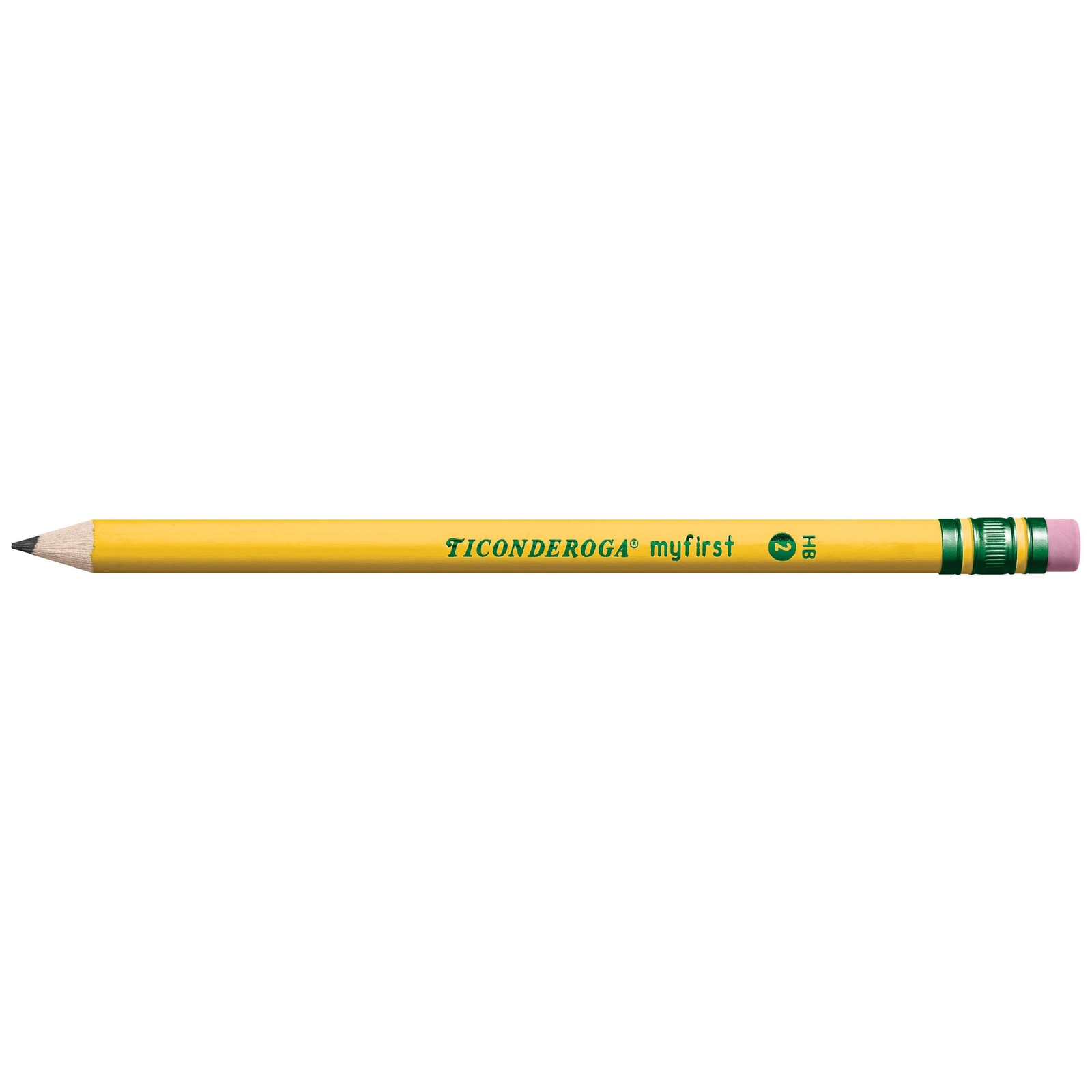 Ticonderoga My First Wood-Cased Pencils, Pre-Sharpened, 2 HB, Yellow, 12 Count