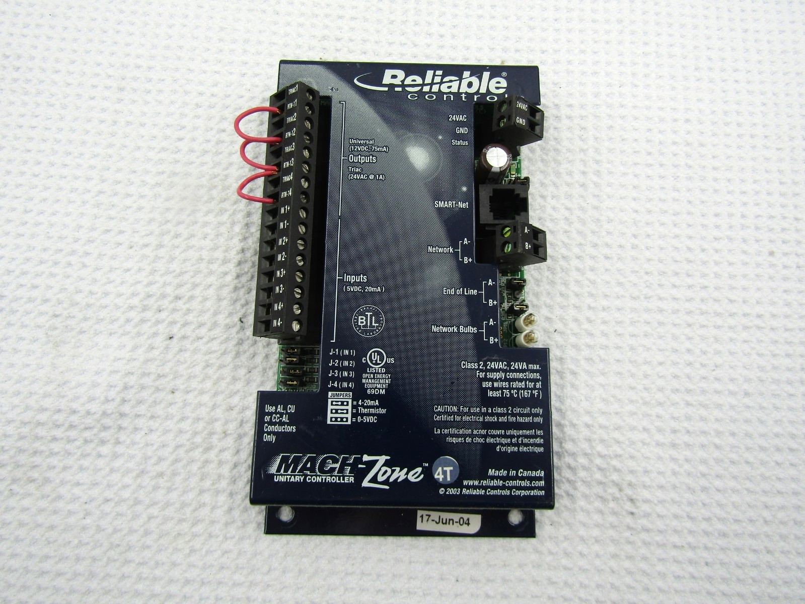 Reliable Controls – Mach-Zone 4T controller