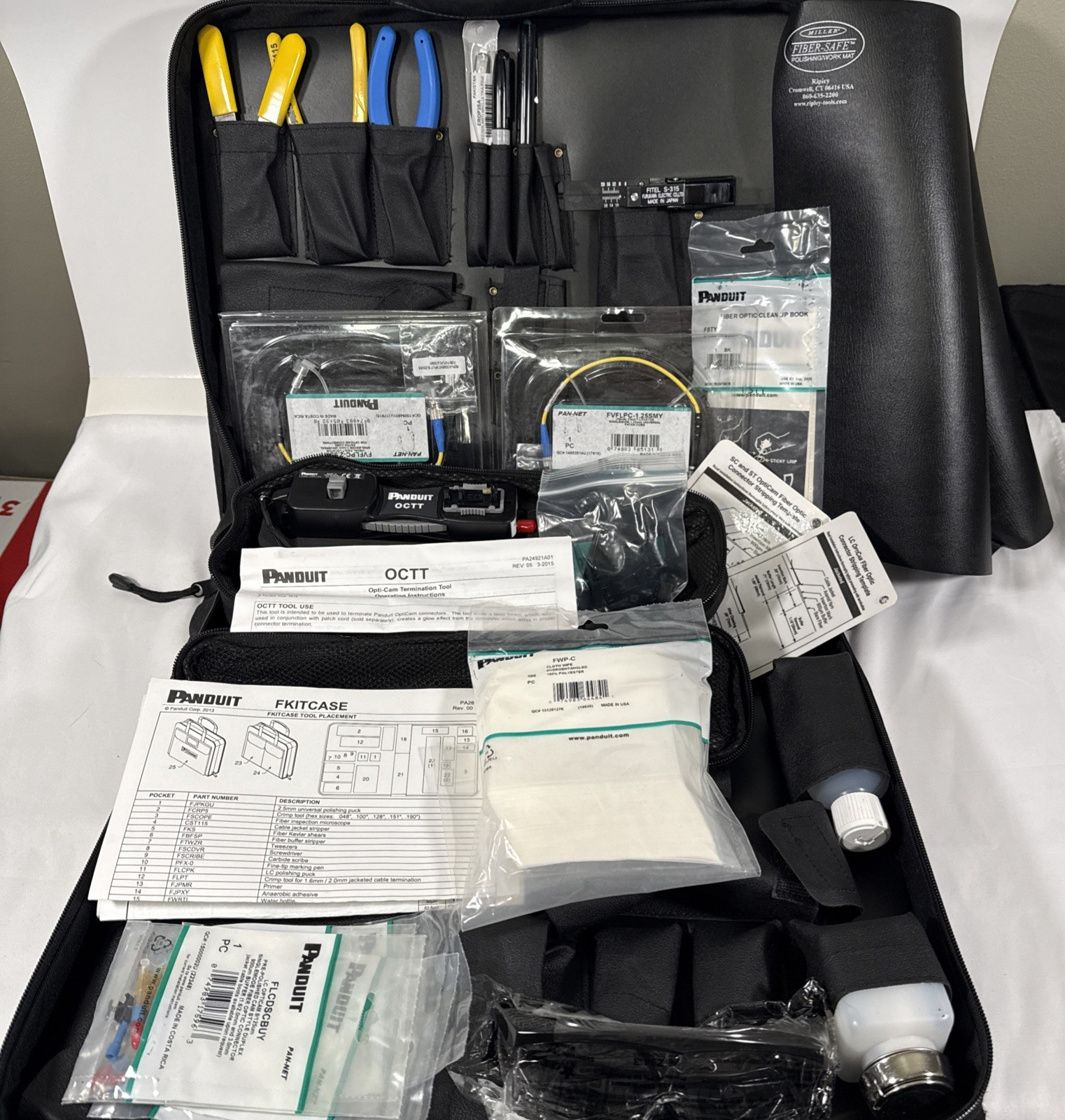Panduit Opti-Cam Fiber Optic Termination Kit FKITCASE OCTT Black Professional
