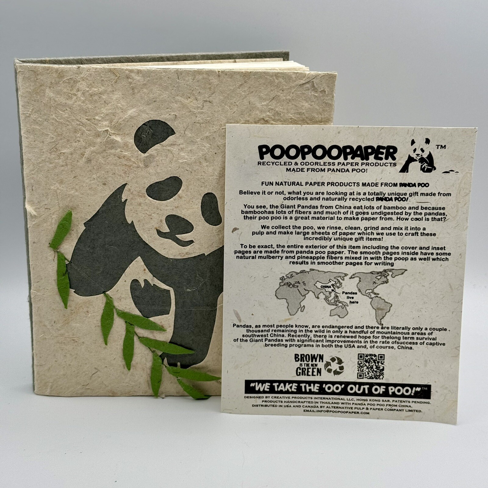 Panda PooPooPaper Journal /Recycled and Odorless Product Made From Panda Poo/30p