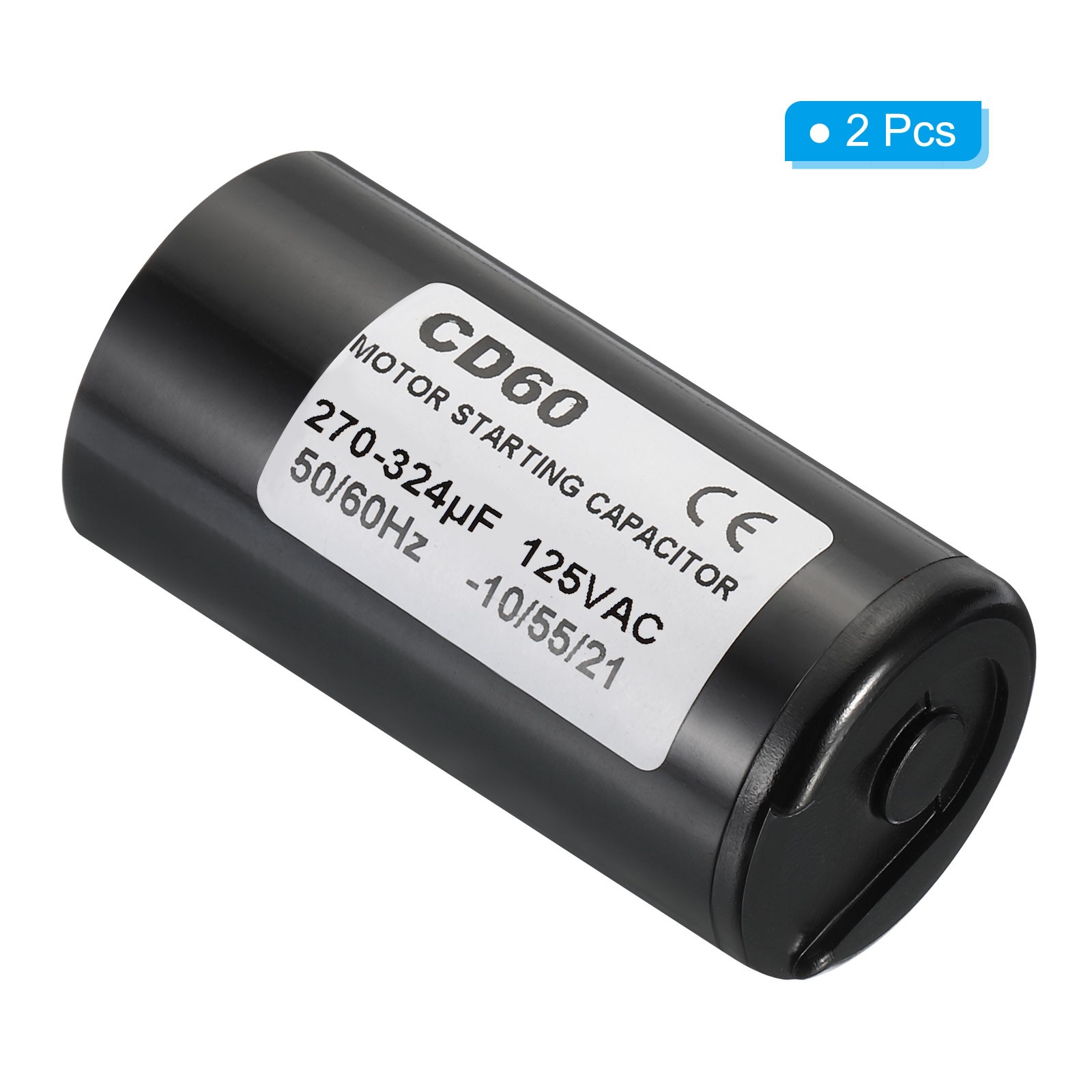 2Pack 270-324uF/Mfd 125V 50/60Hz CD60 Run Capacitor for Electric Motor Starts