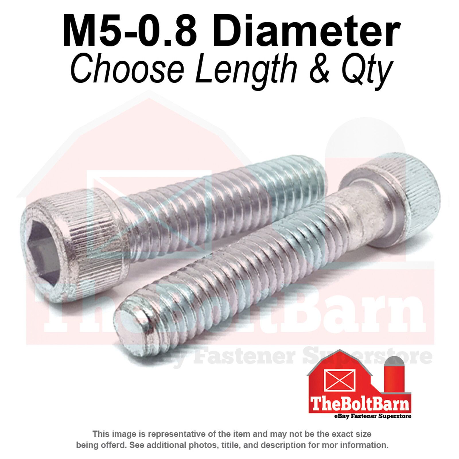 M5-0.8 Class 12.9 Coarse Socket Head Cap Screws Zinc Clear (Choose Length & Qty)