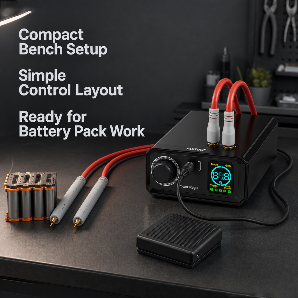 AWithZ 9000W Spot Welder 100 Gears Knob Adjustable Foot Pedal DIY Battery Pack