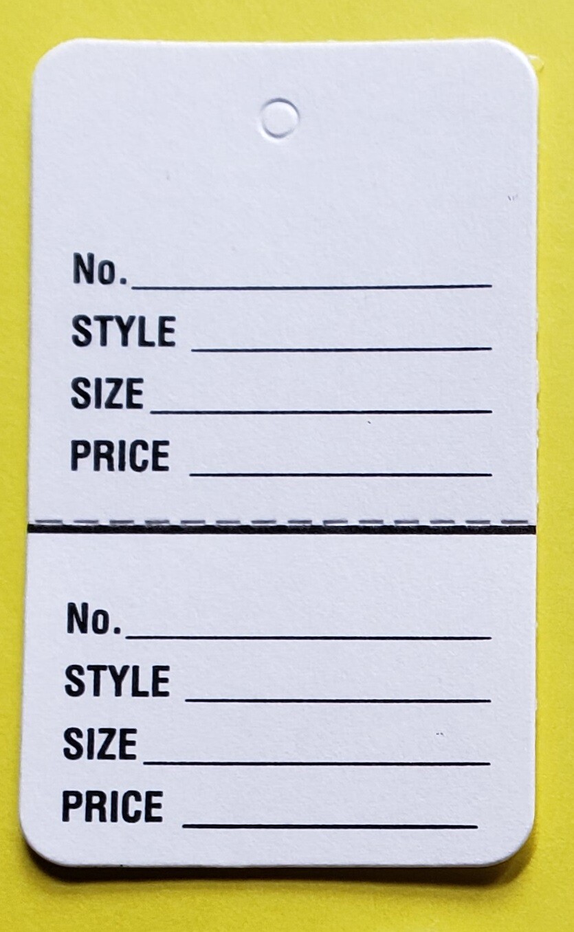 Large Price Tags RED WHITE Blank 2 Part Retail Special Sale Coupon String Strung