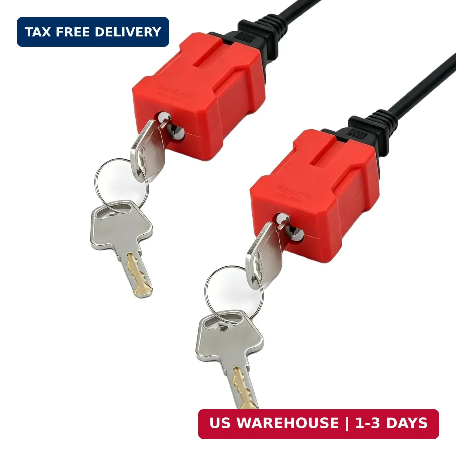 Plug Lock Electrical Cord Plug Lockout Device for Electrical Cord, 2 Pack Plug L