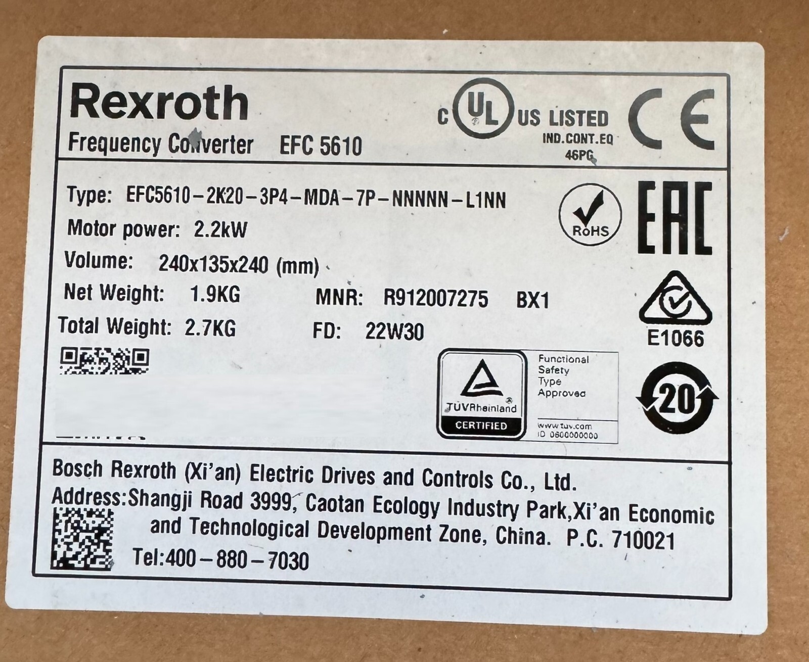 rexroth efc5610-2k20-3p4-mda-7p-nnnnn-l1nn – NEW UNOPENED