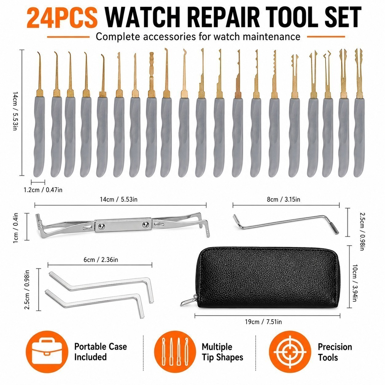 24PCS Universal Car Door Lock Repair Tool Kit Professional Maintenance Case Set