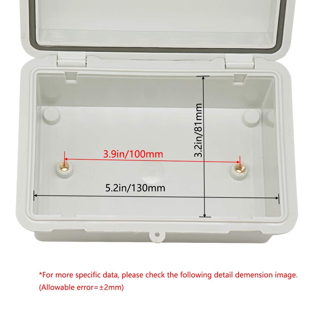 Gray Waterproof Electrical Junction Box Ip65 Industrial Enclosure 5.9X3.9 Inches
