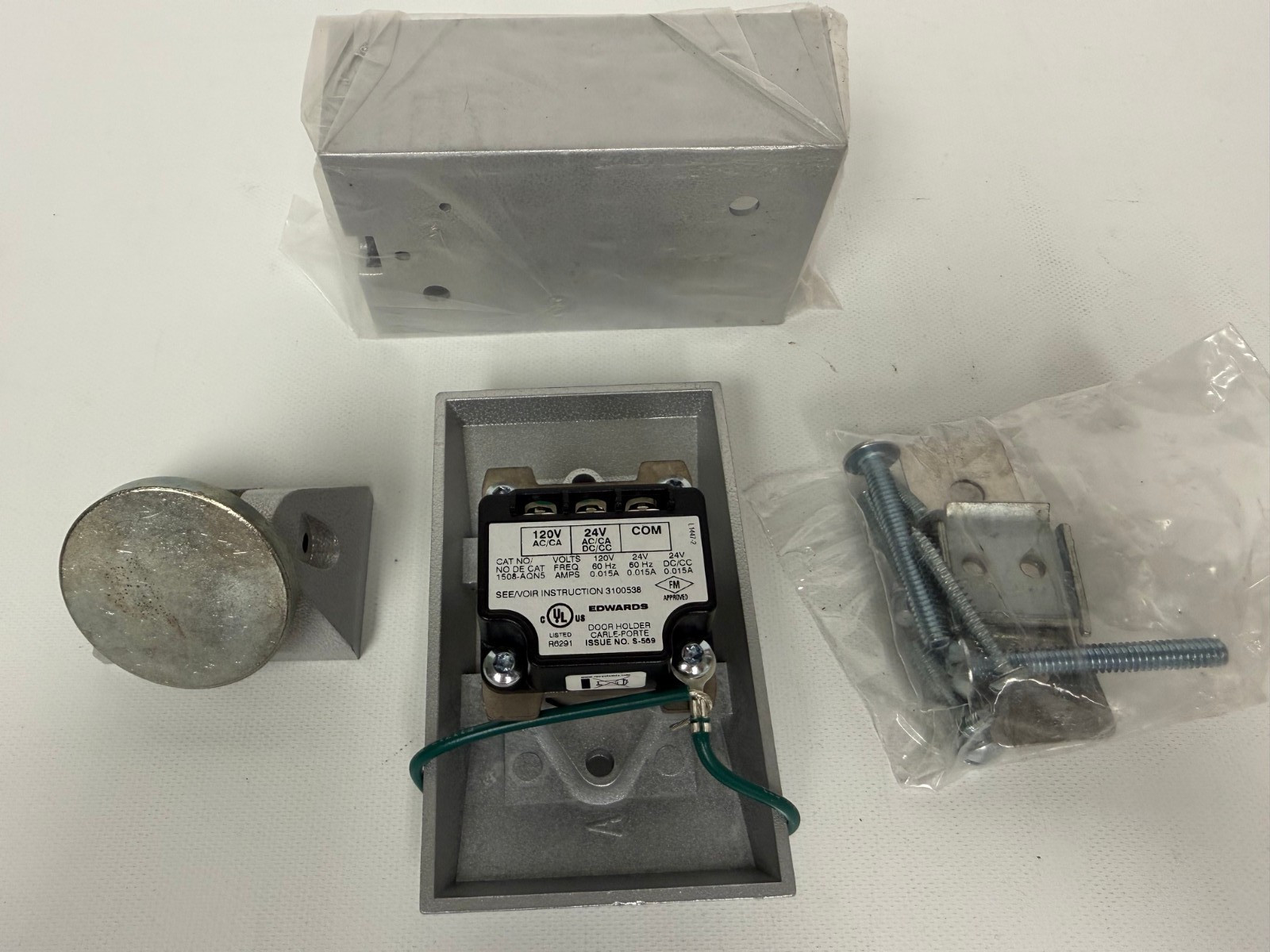 EDWARDS 1508-AQN5 ELECTROMAGNETIC DOOR HOLDER SURFACE WALL MOUNT NEW