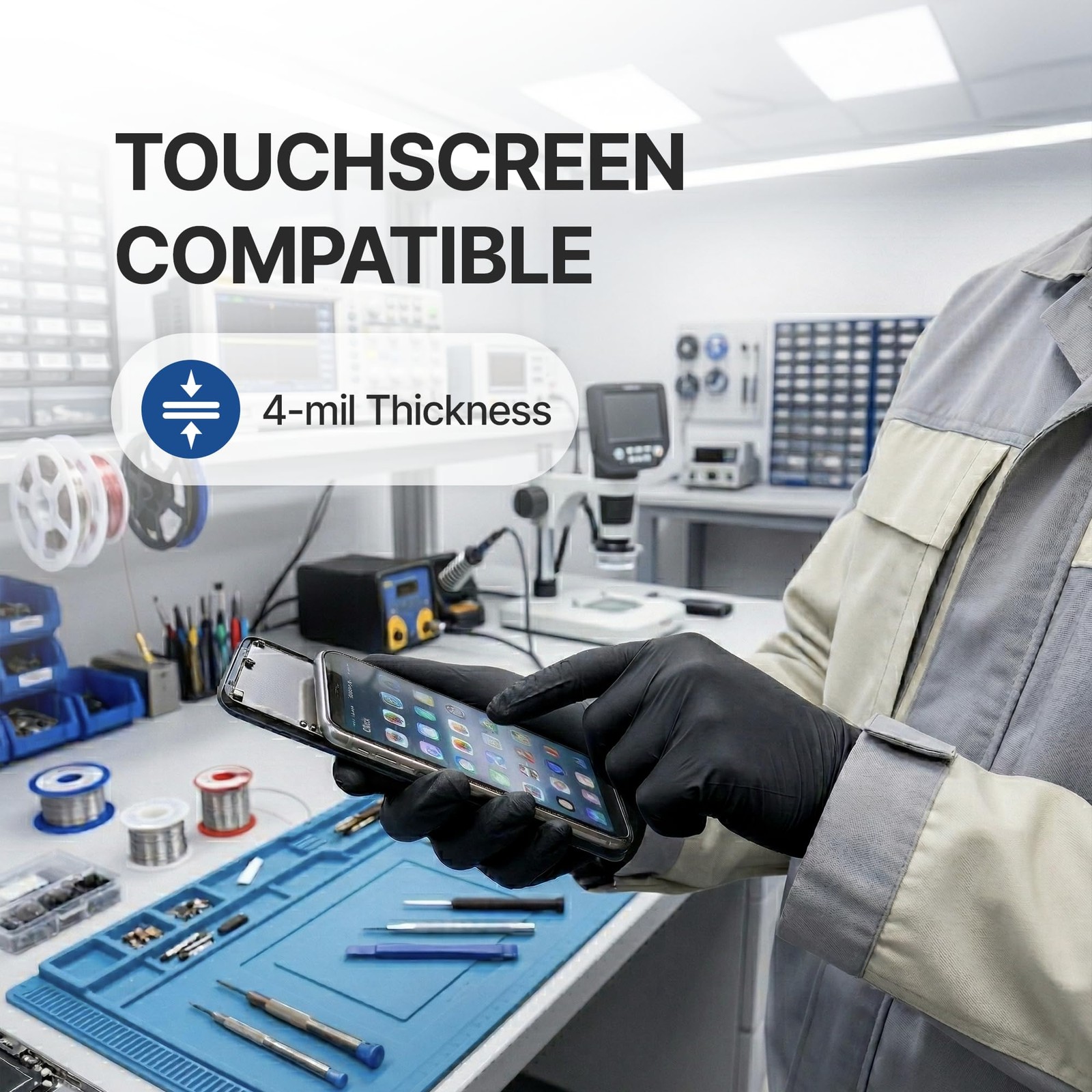 Vinyl Synthetic Exam Gloves 4 Mil Latex Free Disposable Gloves for Medical