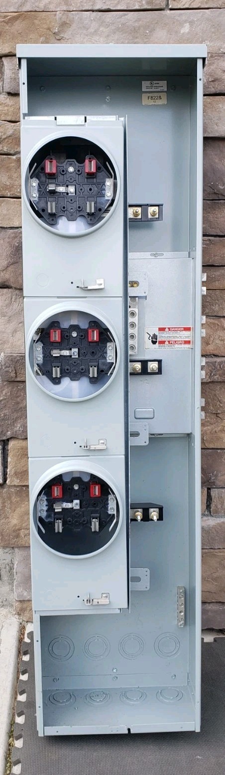 🔥 GE TMPR8320R ELECTRIC 3 GANG STACK METER BOX CAN 200A 4T RL Apartment Triplex