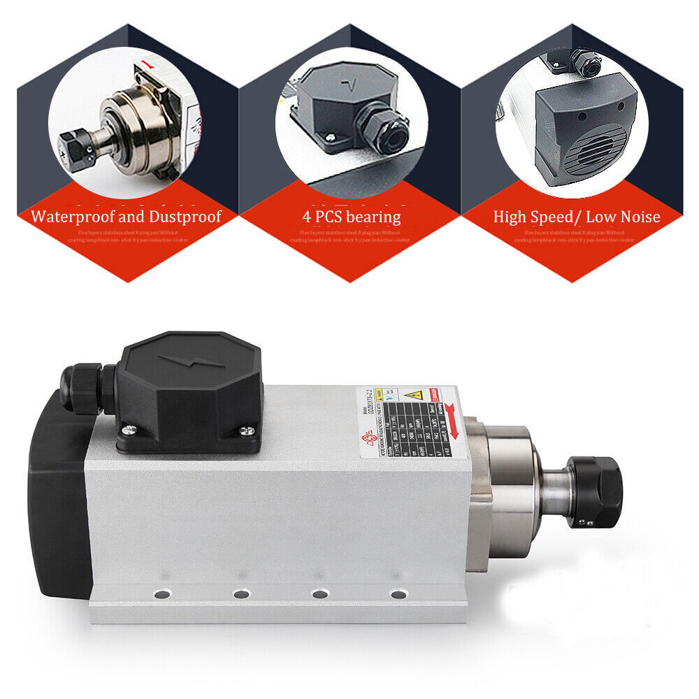 Flange Spindle Motor Air-cooled 1.5kw/2.2kw/3.5kw/4.5kw/6/7.5KW CNC Woodworking