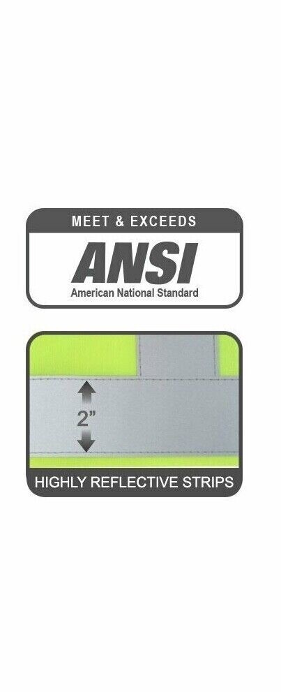 2 Pockets Orange Solid-Mesh High Visibility Safety Vest, ANSI/ ISEA 107-2010