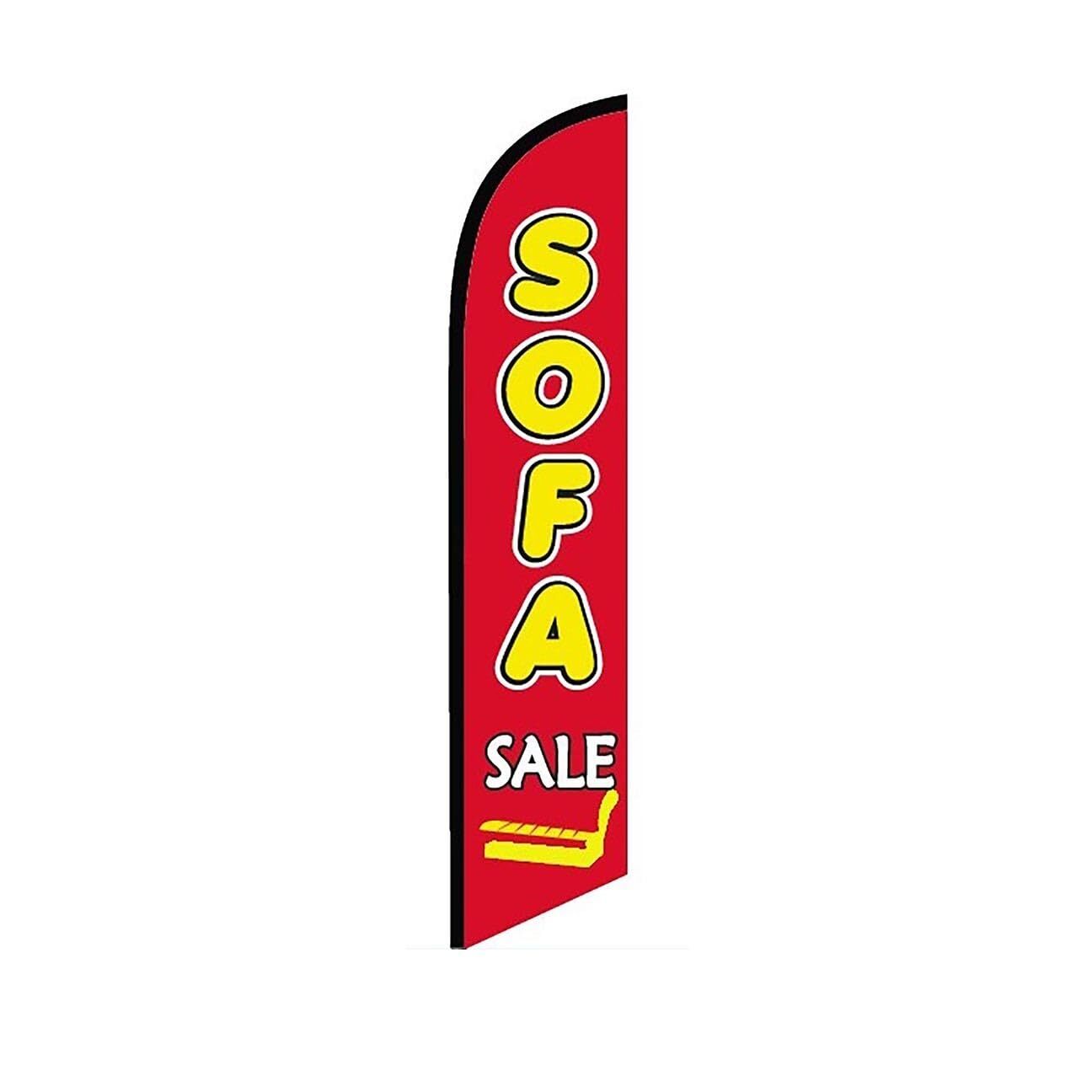 Sofa Sale Red Swooper Flutter Feather Flag | 3ft W x 11.5ft Tall
