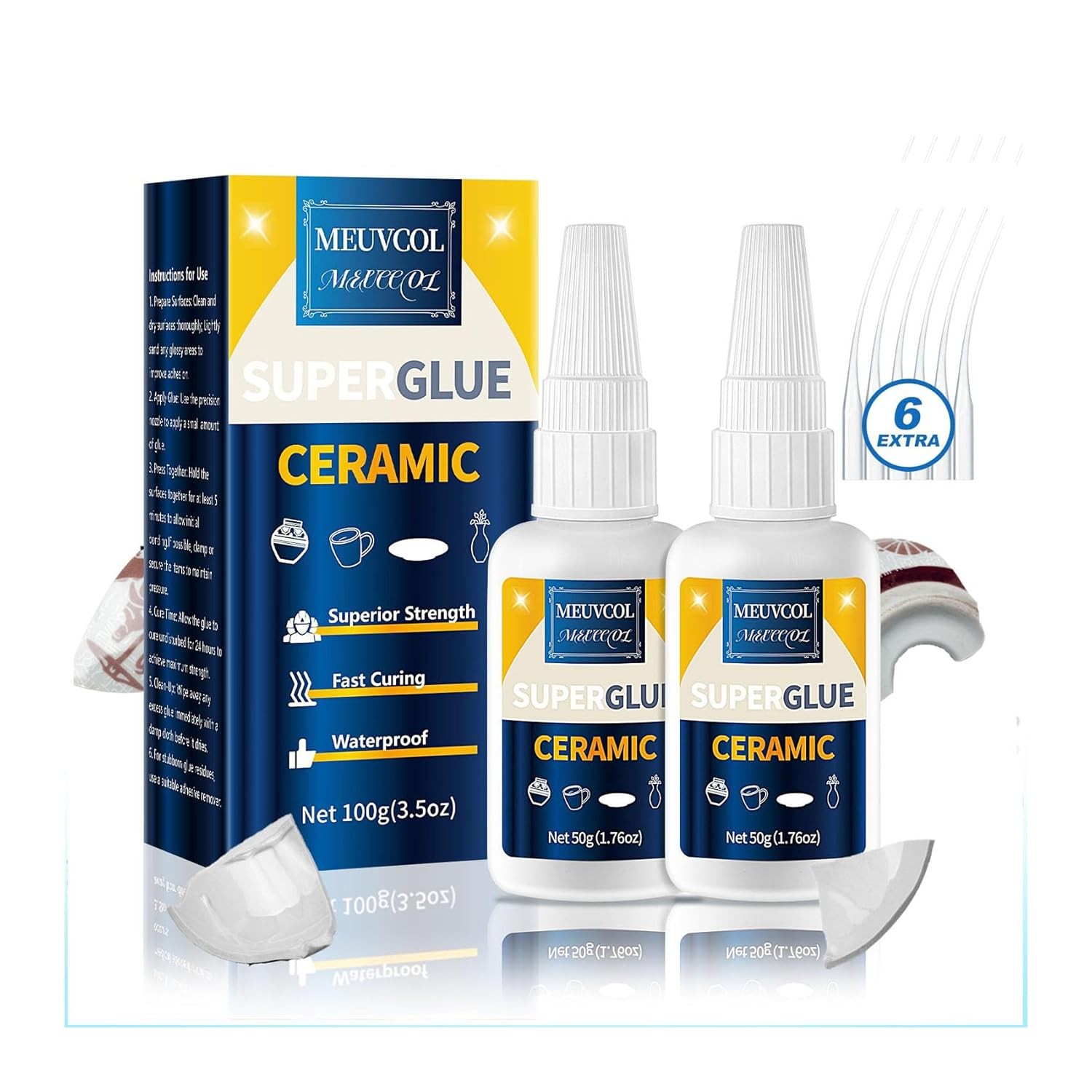 Ceramic Glue Repair Kit 100g Super Glue for Porcelain Pottery Ceramic Adhesive