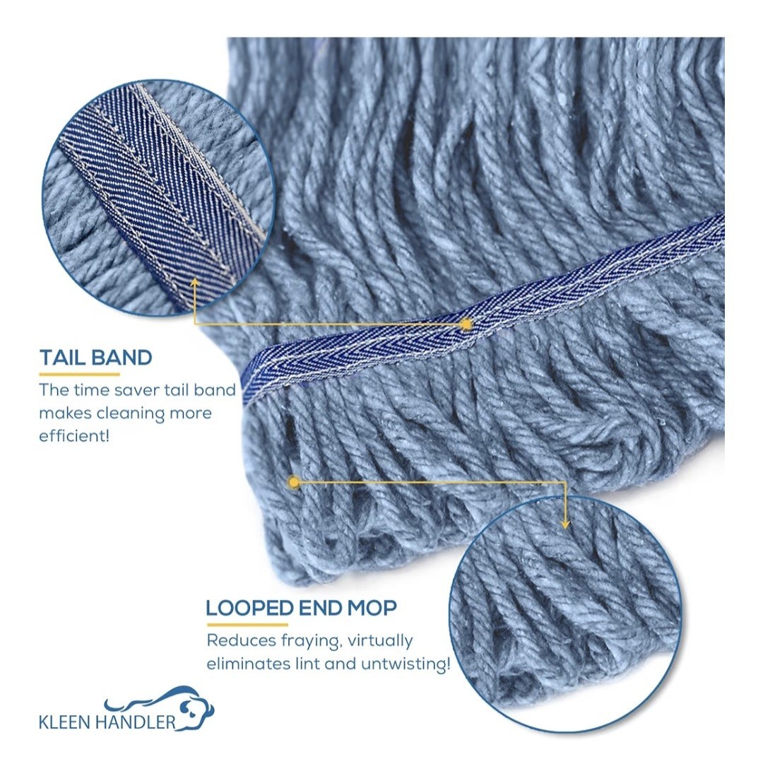 Bison Life KLEEN HANDLER Nano Microbial General Cleaning Mop – 24 Replacements