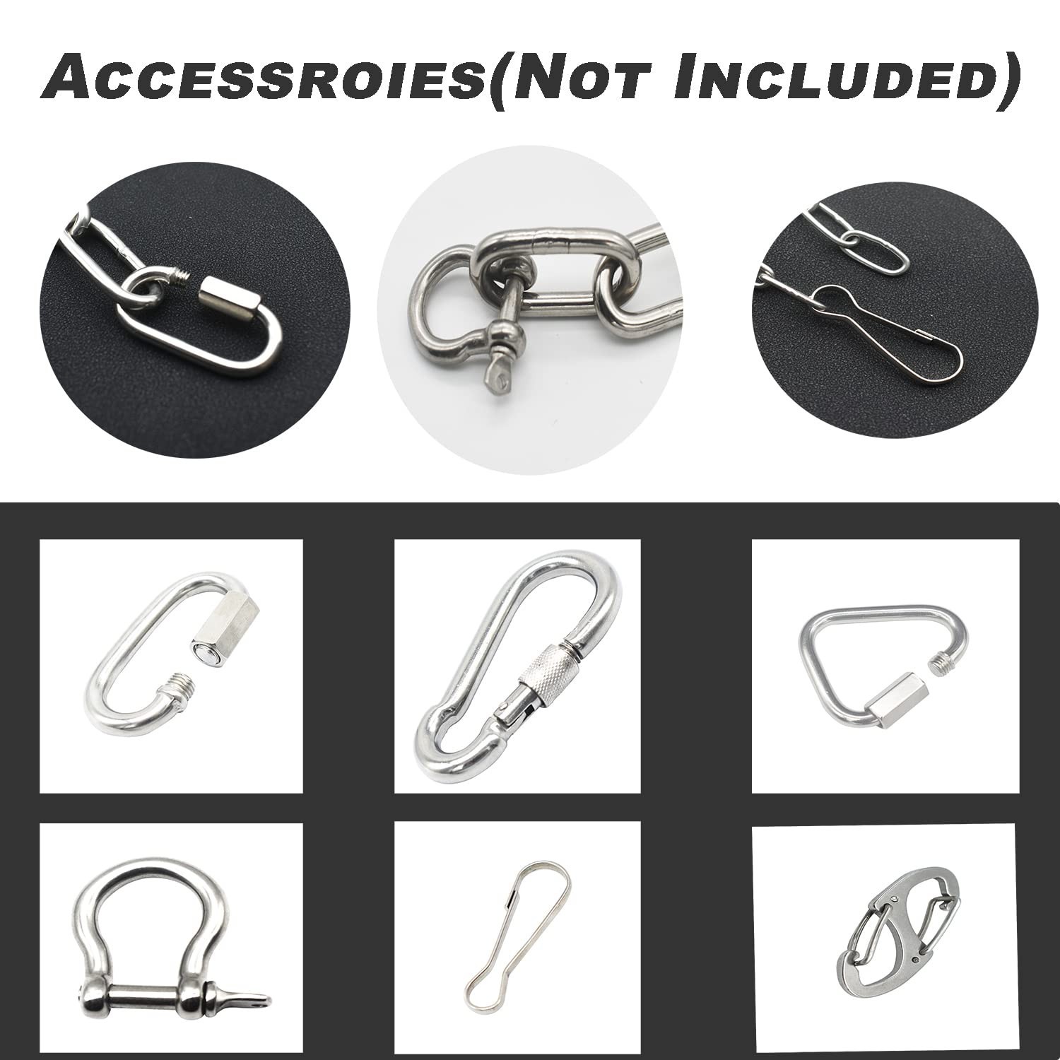 1/8 inch3mm Wire Diameter Stainless Steel Safety Small Chains 20 inch Long Li…