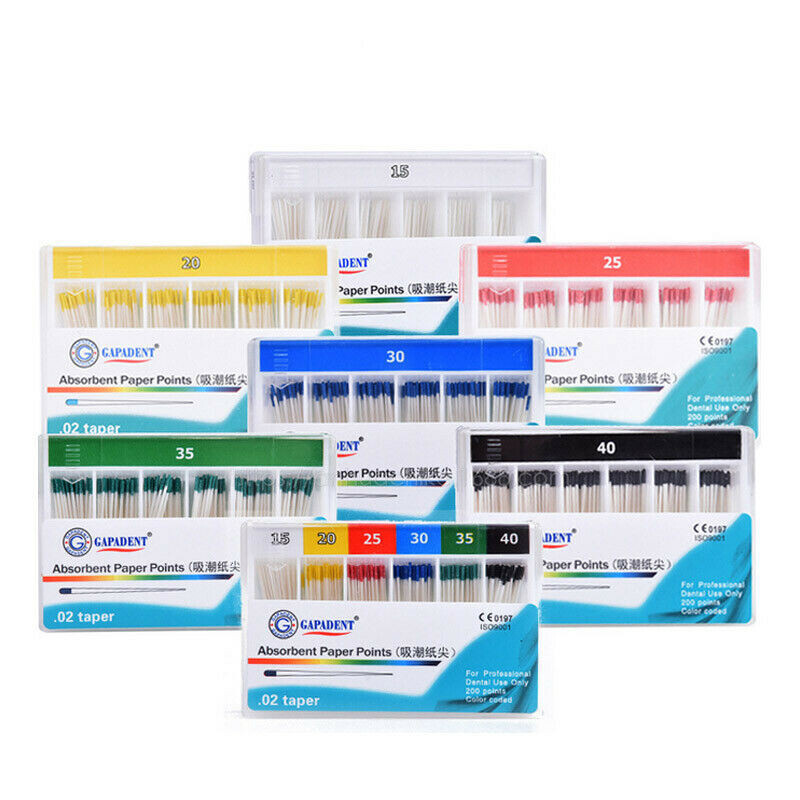 Dental Endodontic Absorbent Paper Points Gutta Percha Taper 0.02 0.04 0.06