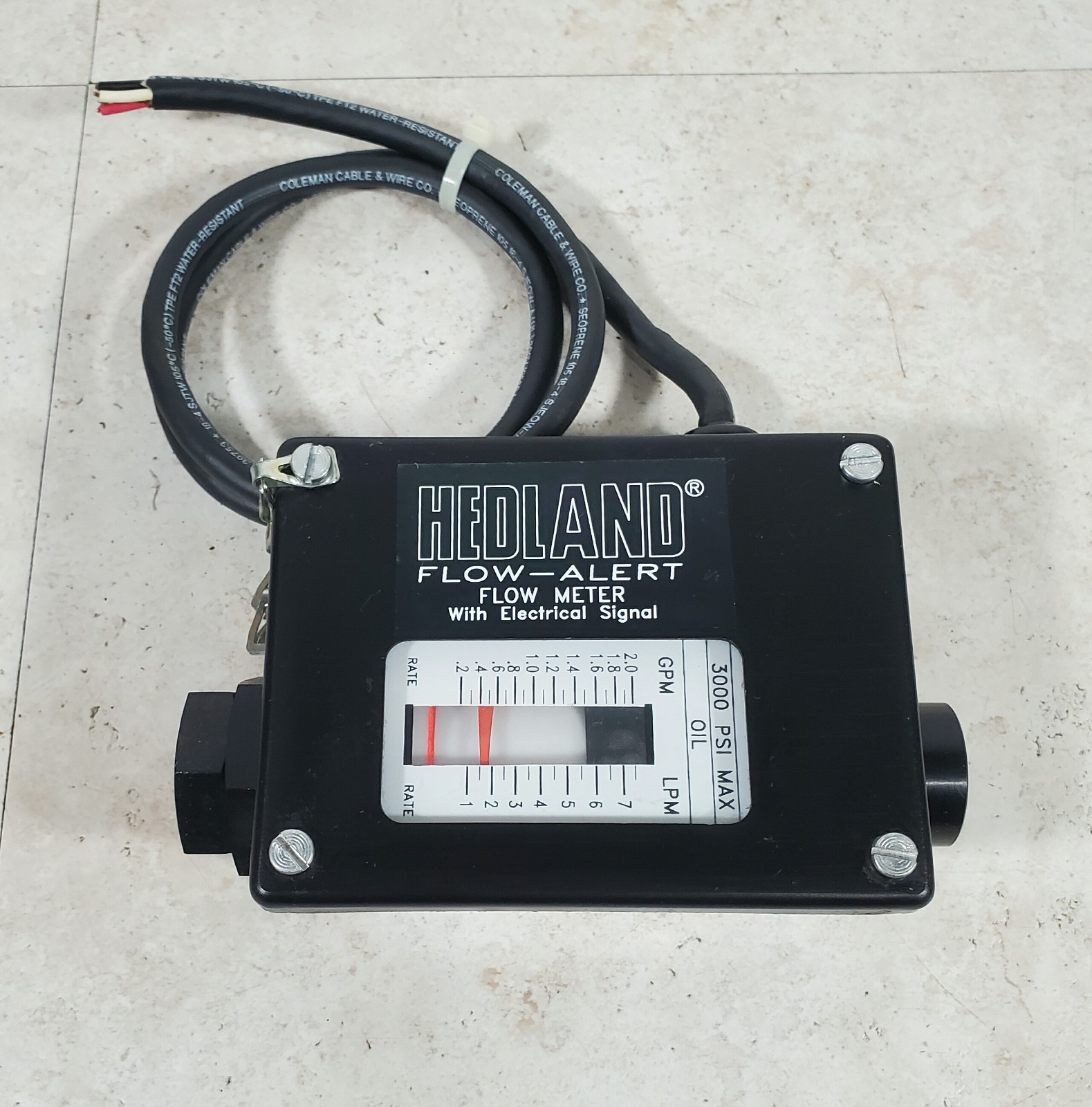 Hedland Flow-Alert Flow Meter w/ Electrical Signal, 3000 PSI Max Oil