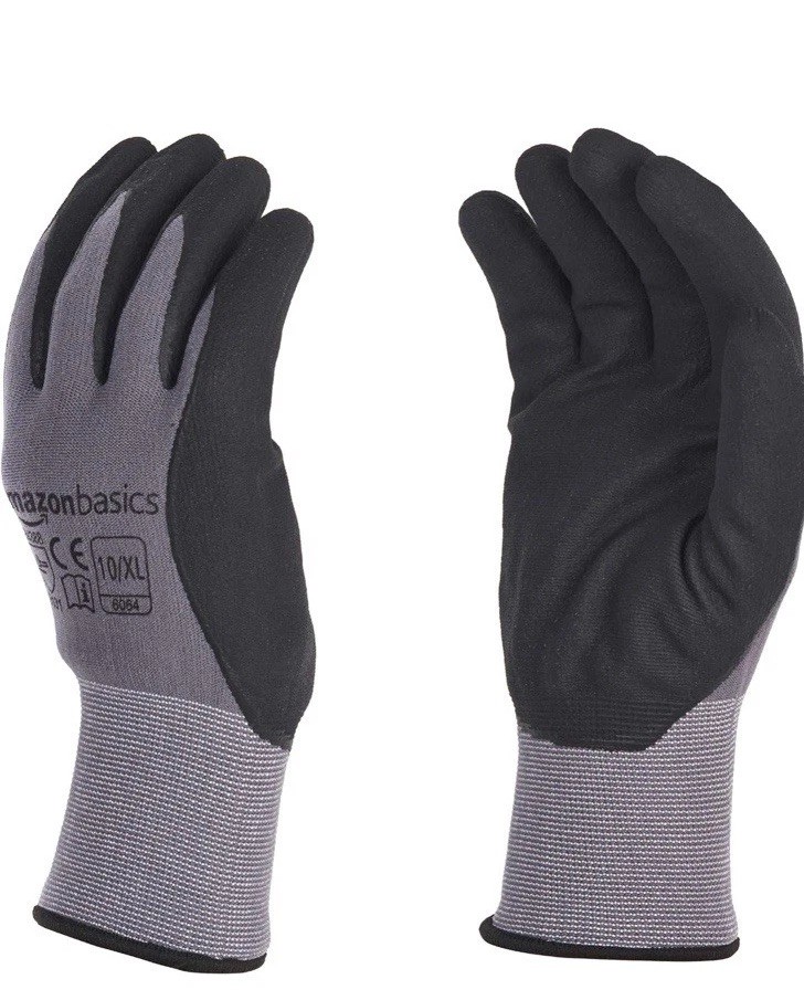 Micro-Foam Nitrile Coated Safety Work Gloves,Nylon Liner, Size 9/L, pack of 12
