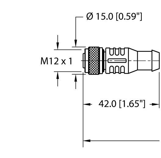 Turck RKC 4.4T-4-RSC 4.4T/S3060 Cordset 4 Pin M12 Straight 4m Flexlife®/C-Track