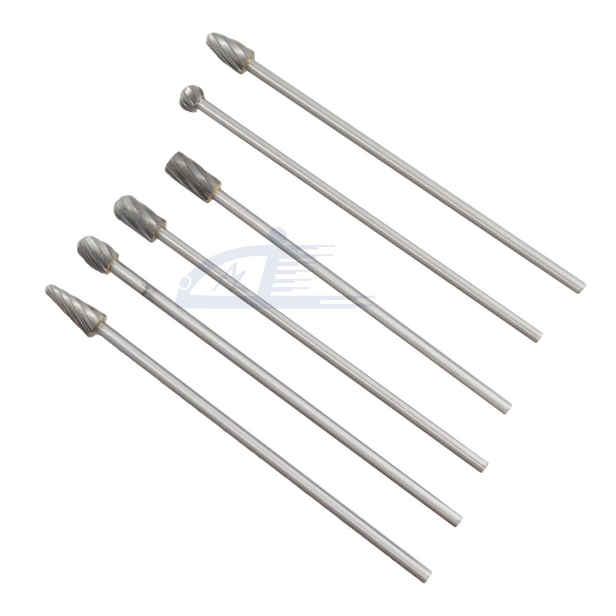 6pc 1/4″ Tungsten Rotary Carbide Burr Bits Aluminum Bur 6″ Long Shank Single Cut