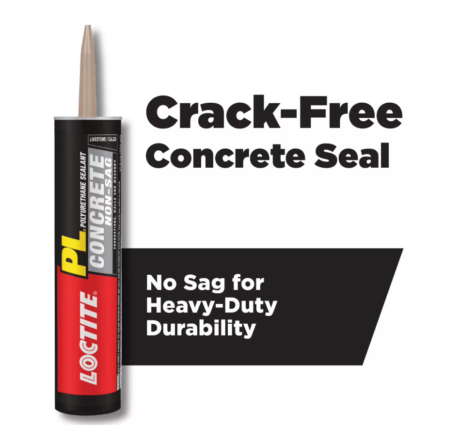 Loctite Pl Polyurethane Sealant Concrete Non-Sag, Pack of 1, Gray 10 fl oz Cartr