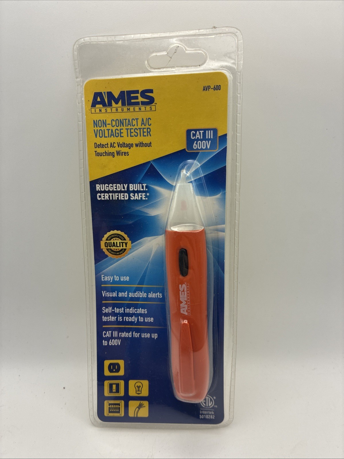 Ames Instruments Non-Contact A/C Voltage Tester – CAT III 600V – Model AVP-600
