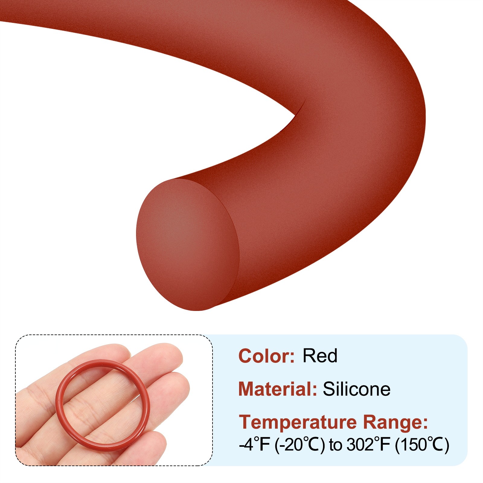 30Pcs Silicone O-Ring 33mm OD 27mm ID 3mm Width VMQ Sealing Gasket, Red