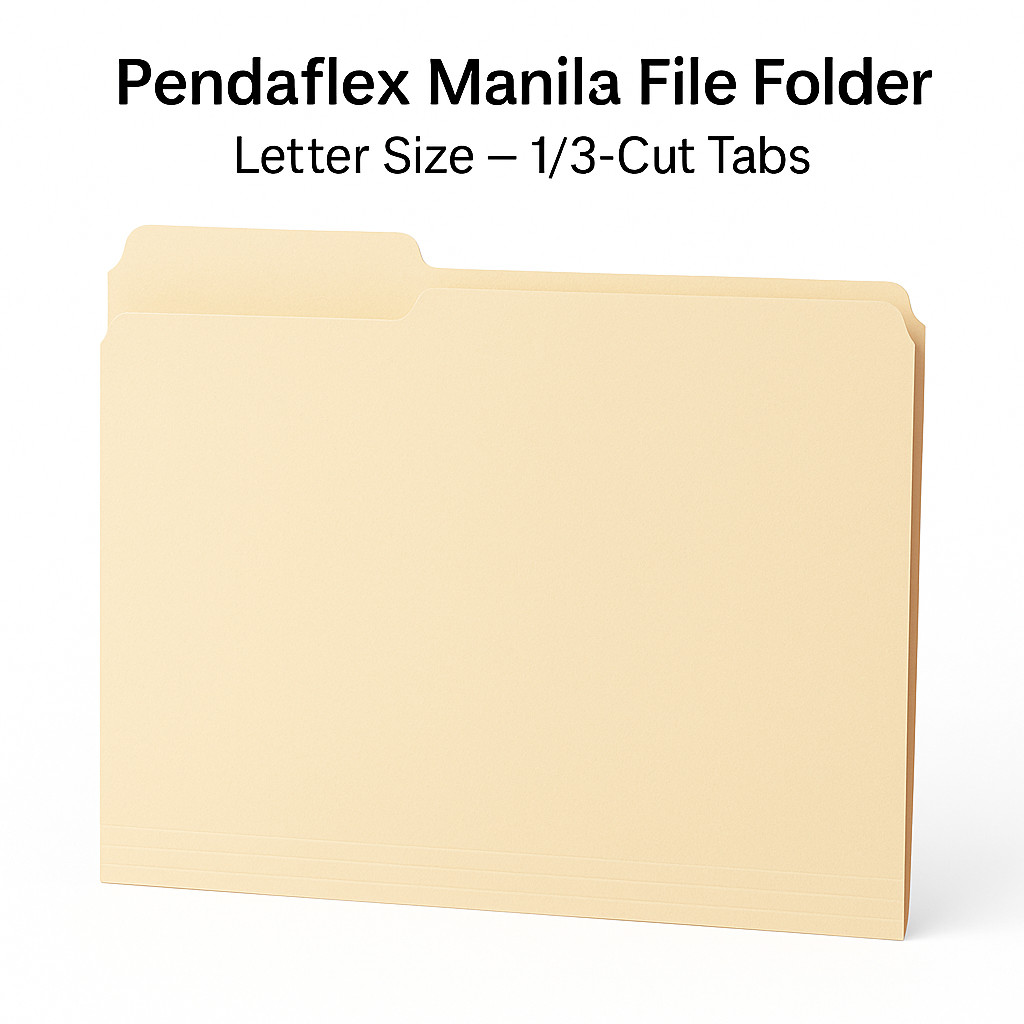 Pendaflex File Folders Letter Manila 1/3-Cut Tabs 11 Pt Stock 100 Pack BubbleBox