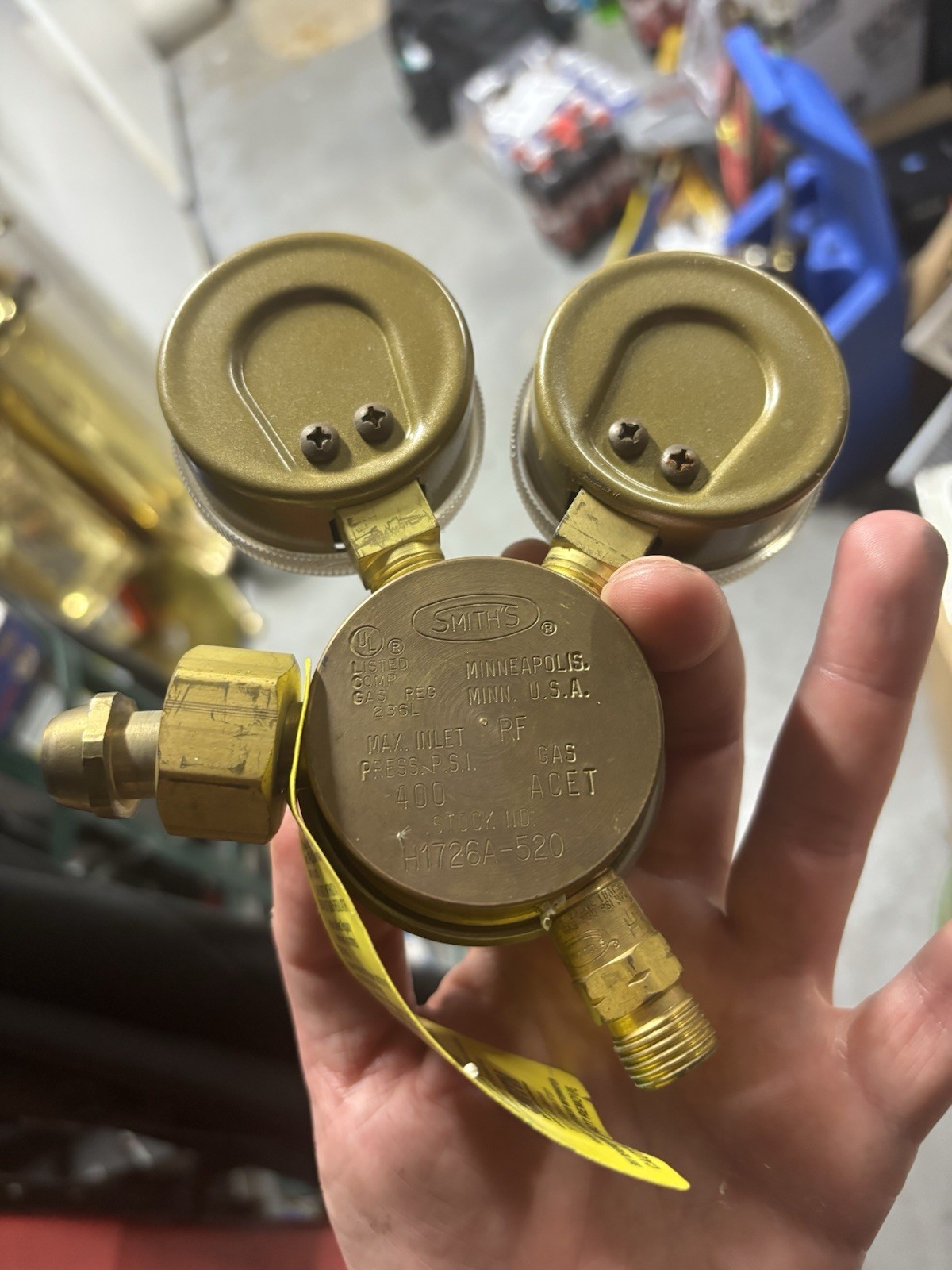 Smith Equipment/Miller Oxygen/Acetylene Industrial Brass Regulator Gauges