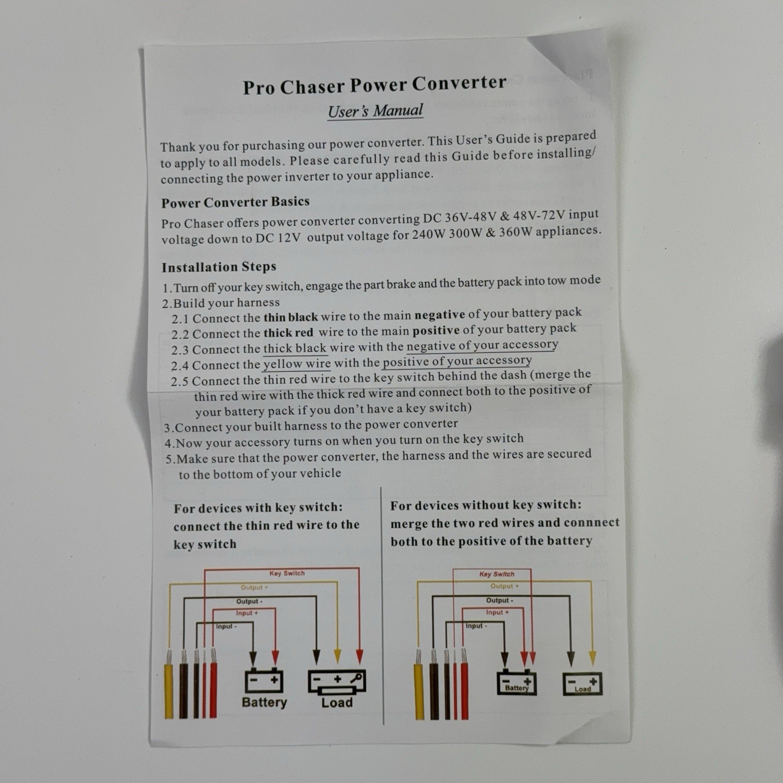 Pro Chaser DC-DC 36V 48V Voltage Converter Regulator Reducer to 12V 360W 30A
