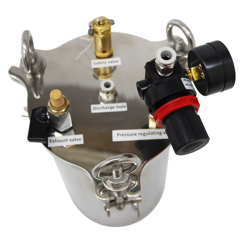3L 5.2in Stainless Steel Pressure Tank Dispenser Glue Dispensing Storage Bucket